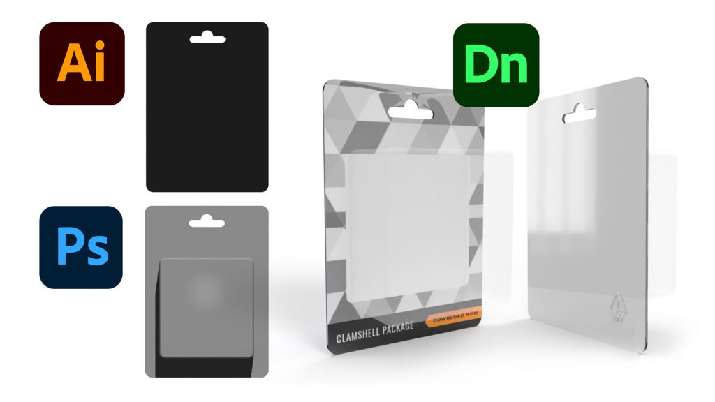 Create D Clamshell (.OBJ) Using Illustrator & Photoshop For Adobe Dimension Product Mock Ups