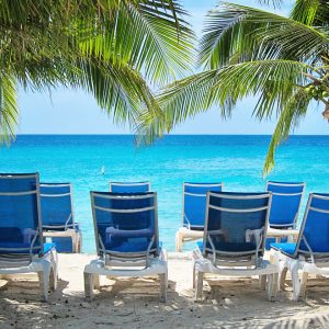 Nassau Bahamas Chairs Palm Trees Ocean Sept 