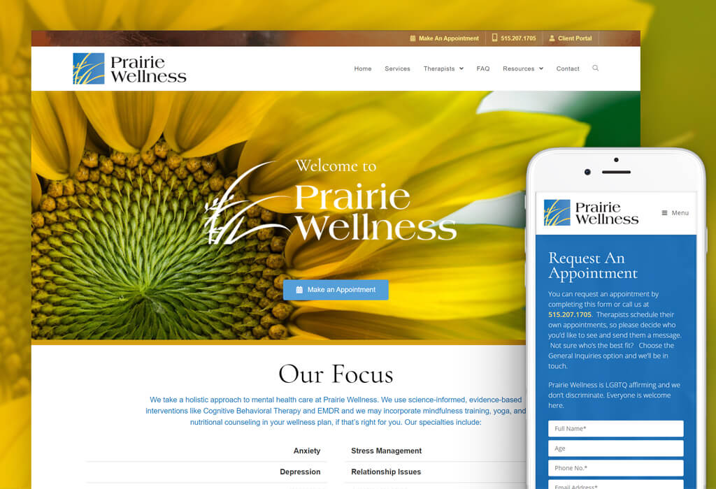 Prairie Wellness Website Redesign