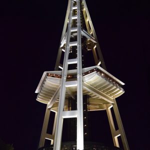 Seattle Space Needle At Night Aug Color