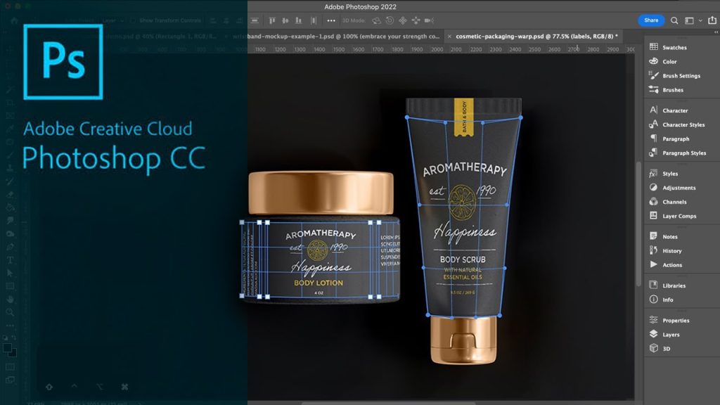 Adobe Photoshop Create Packaging Mockups Using Warp