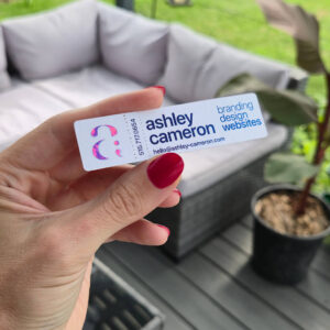 Ashley Cameron Holographic Logo Mini Business Card