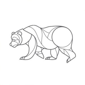 Bear Geometric Line Graphic Illustration Vector Drawing