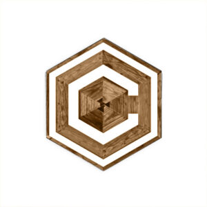 C Hexagram Geometric Wood Floor Texture Vector Logo