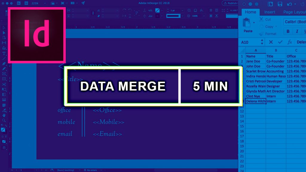Data Merge Business Cards Using Adobe InDesign CC ( Minute Video)