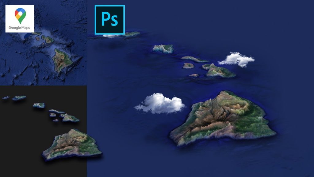 From Google Map To D Topographical Map In Photoshop [or Dimension] No Plugin/Extension