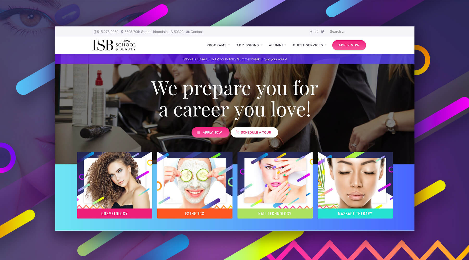Iowa School Of Beauty Branding And Website