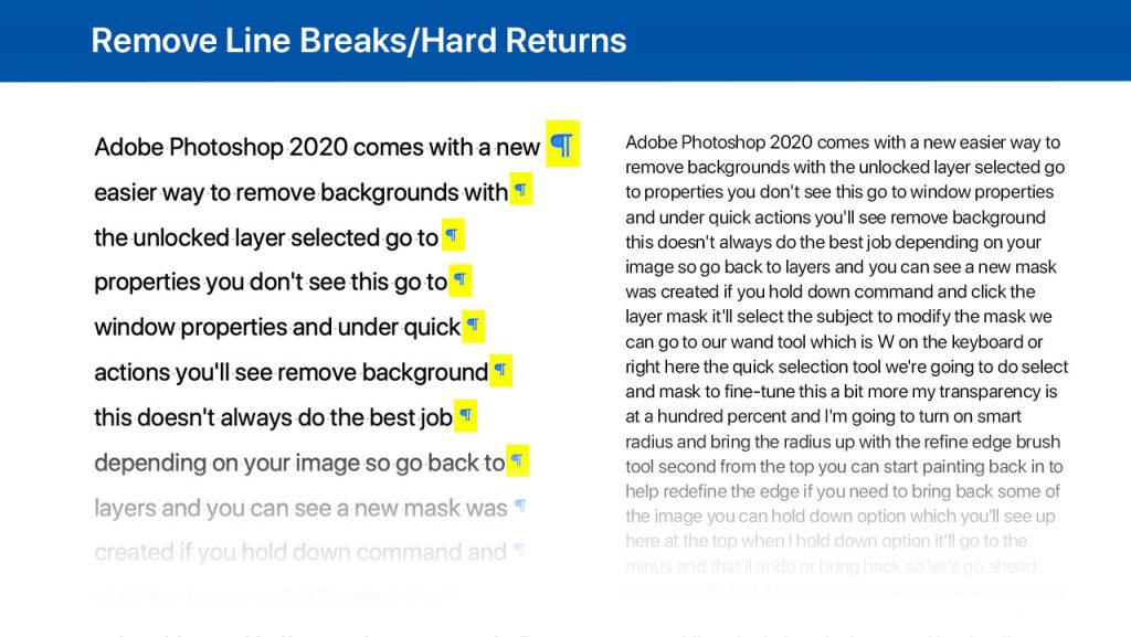 How To Remove Line Breaks Or Hard Returns In Text Using MS Word & TextEdit