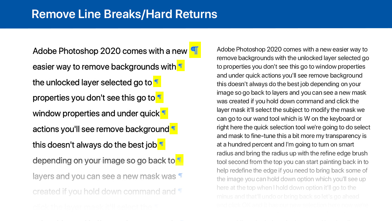 How To Remove Line Breaks Or Hard Returns In Text Using MS Word & TextEdit